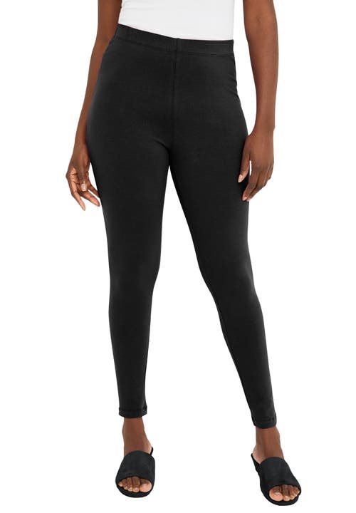 Jessica London Everyday Stretch Cotton Legging In Black