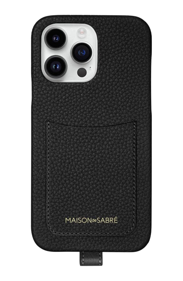 MAISON de SABRÉ Sling Phone Case, Alternate, color, Black Caviar