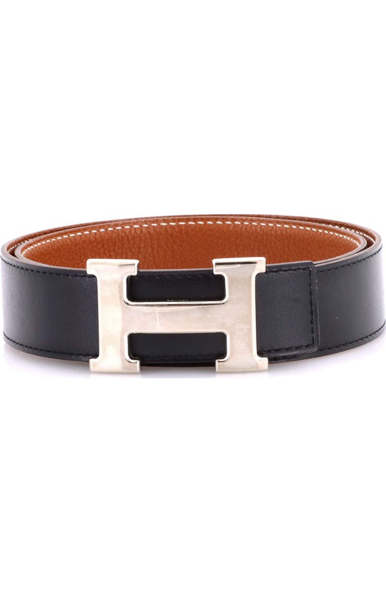 Pre-Owned Hermes Constance Reversible Belt Leather Medium, Main, color, Black