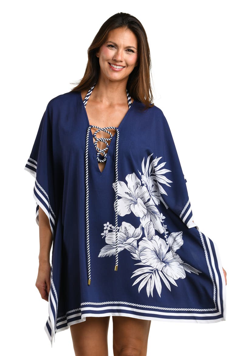 Mariner Cover-Up Caftan, Alternate, color, INDIGO