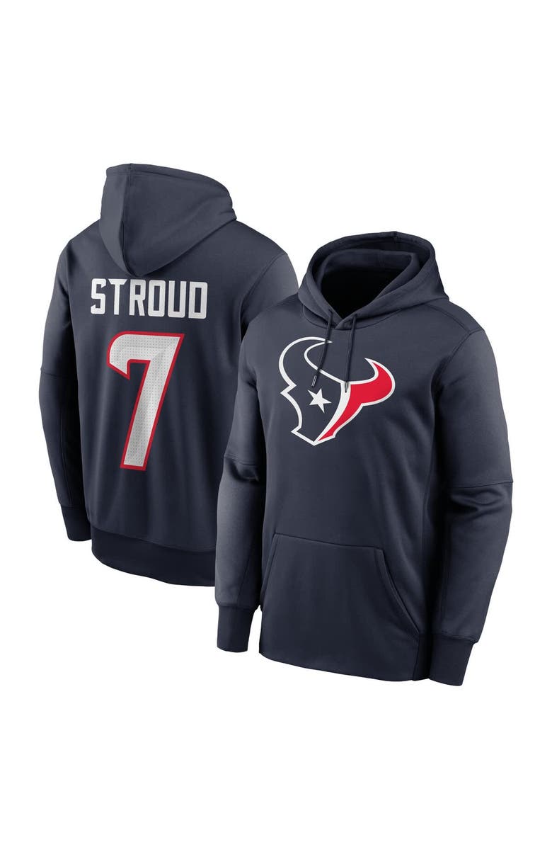 Nike Men's Nike C.J. Stroud Navy Houston Texans Player Name & Number Performance Pullover Hoodie, Main, color, Navy