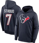 Nike Men's Nike C.J. Stroud Navy Houston Texans Player Name & Number Performance Pullover Hoodie