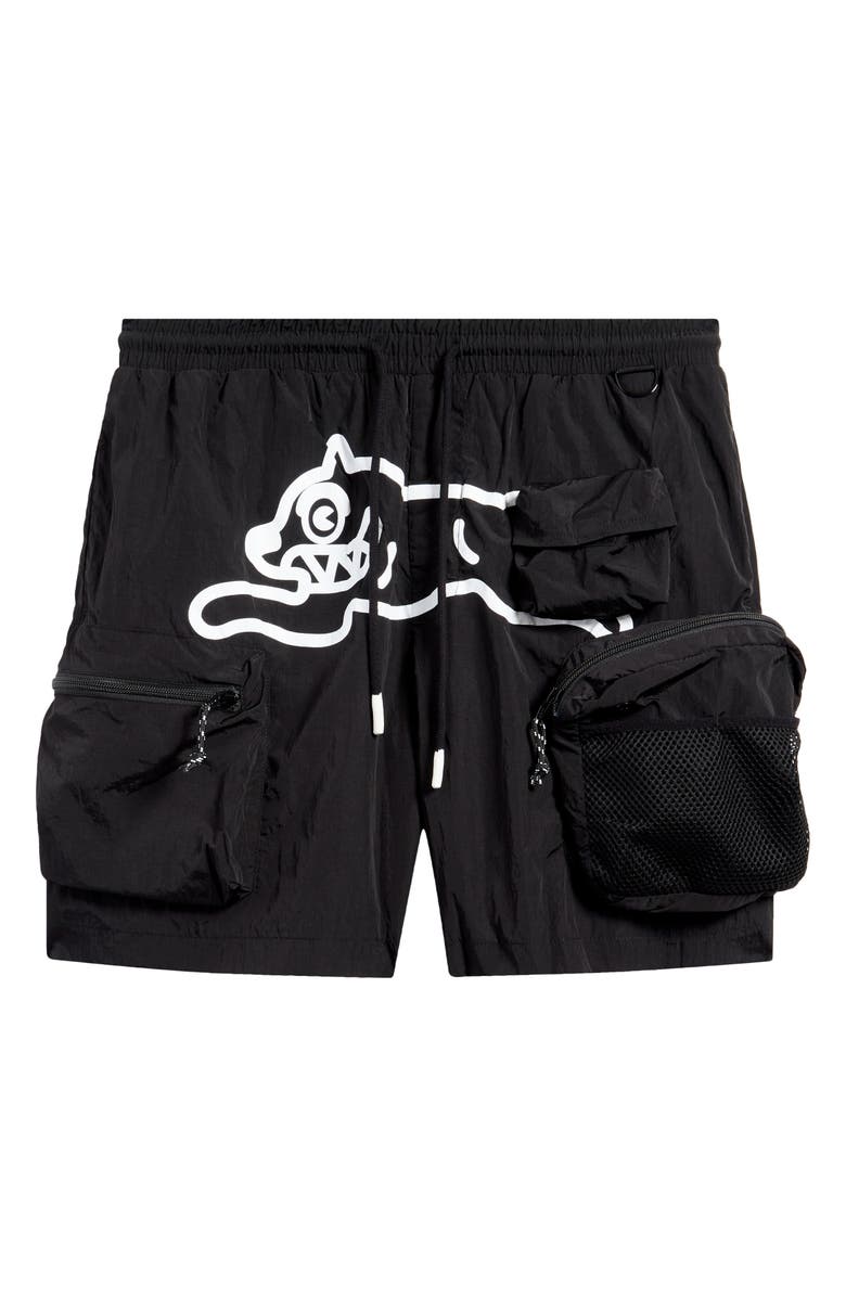 ICECREAM Running Dog Graphic Cargo Hiker Shorts, Alternate, color, Black