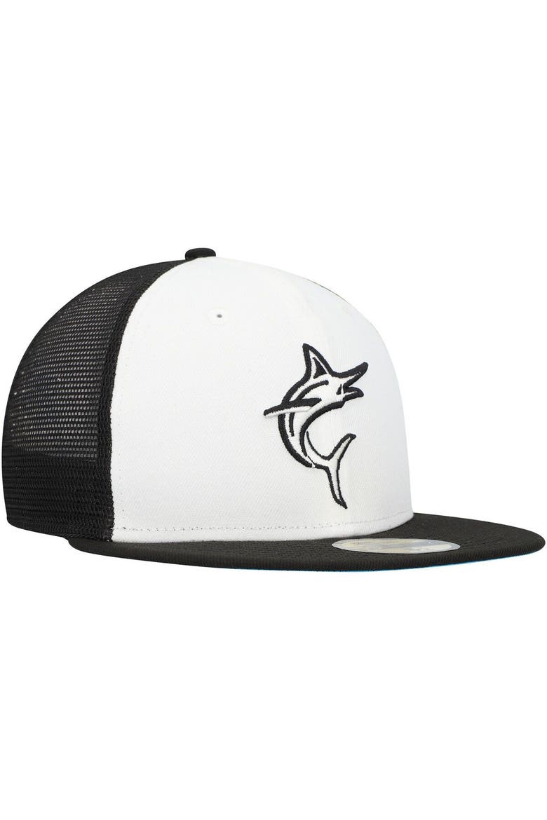 Men's New Era White/Black Miami Marlins 2023 On-Field Batting Practice 59FIFTY Fitted Hat, Alternate, color, White