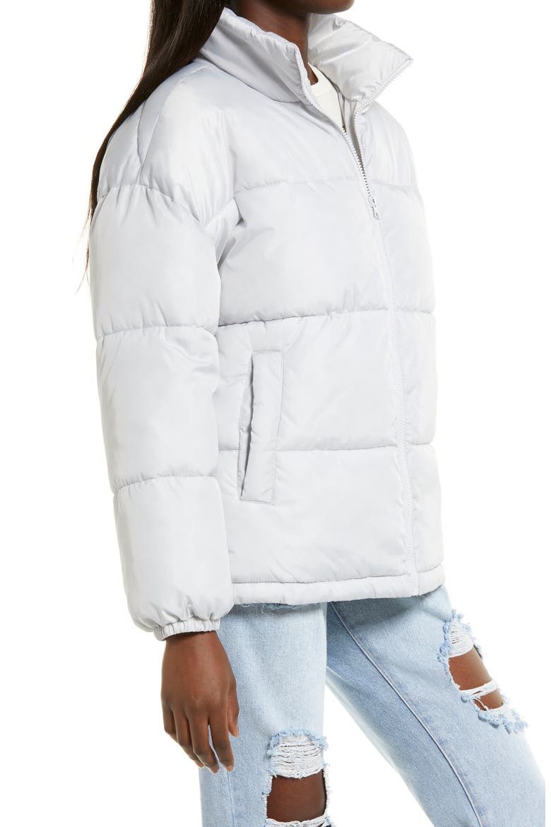 Oversized Puffer Jacket, Alternate, color, GREY QUIET
