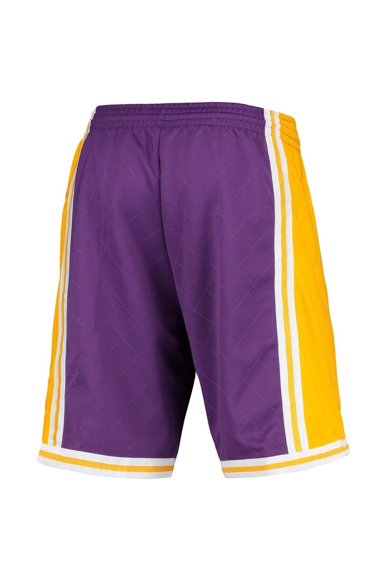 Men's Mitchell & Ness Purple Los Angeles Lakers 1984 Hardwood Classics 75th Anniversary Swingman Shorts, Alternate, color, Purple