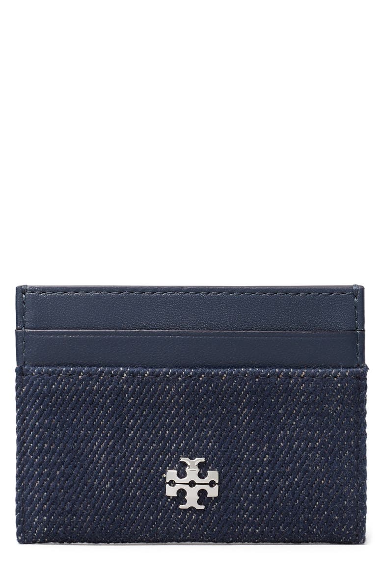 Charlie Denim Card Case, Main, color, MIDNIGHT