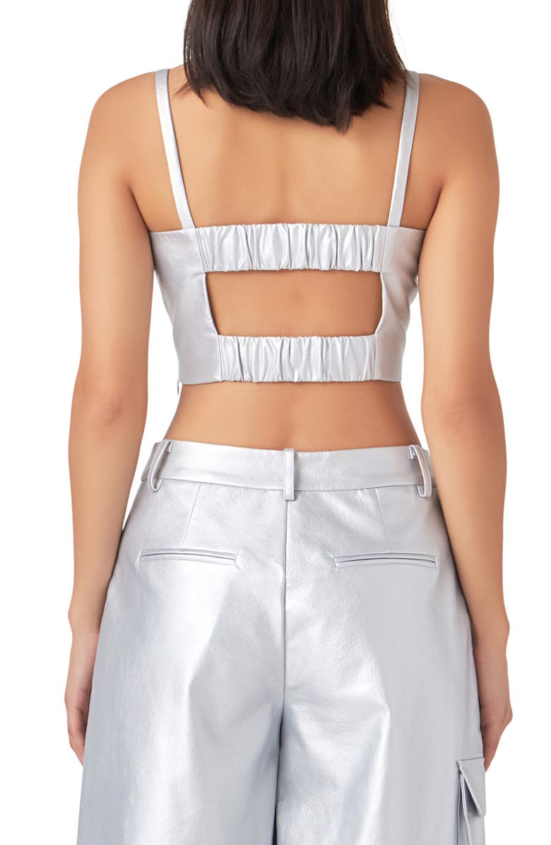 Grey Lab Cutout Crop Tank, Alternate, color, Silver