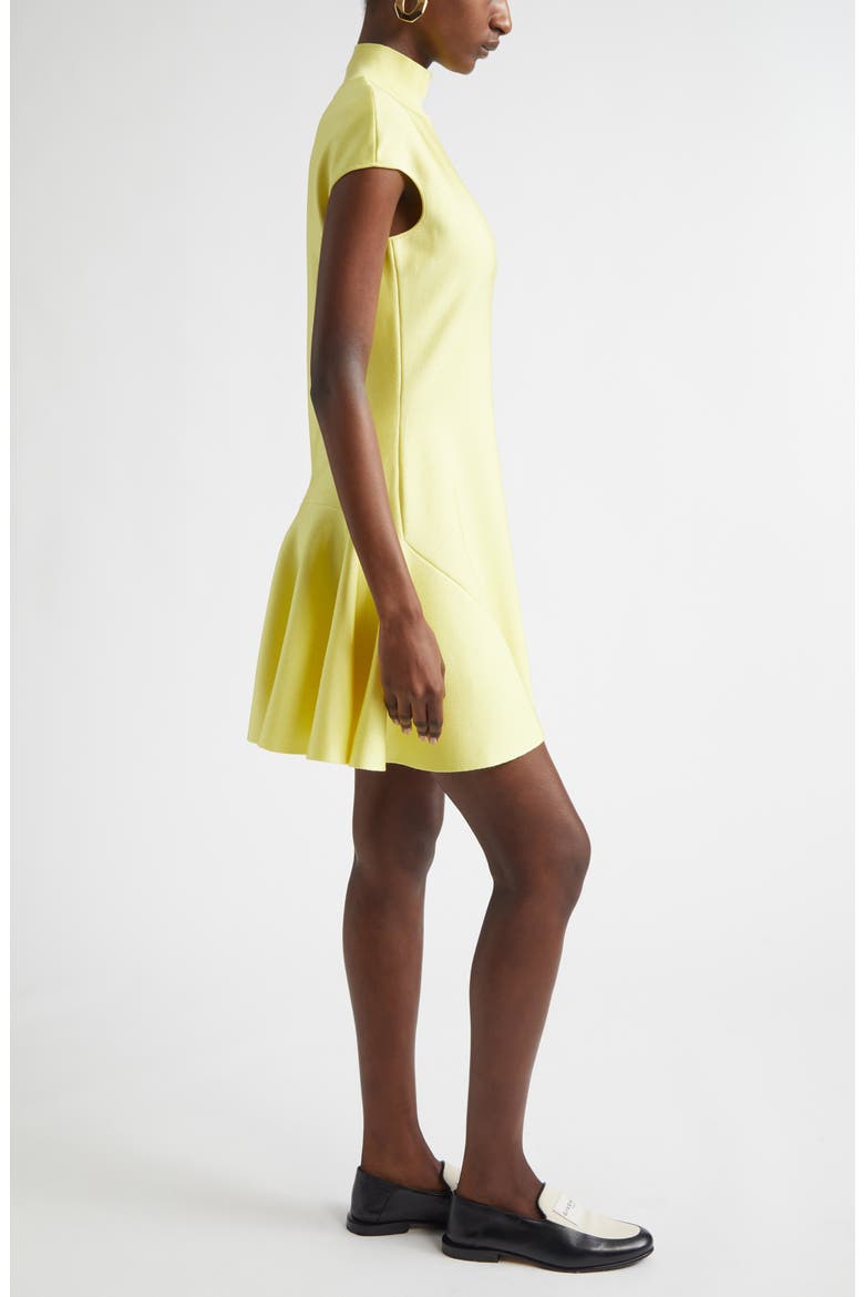 Knit Fit & Flare Minidress, Alternate, color, ACID YELLOW