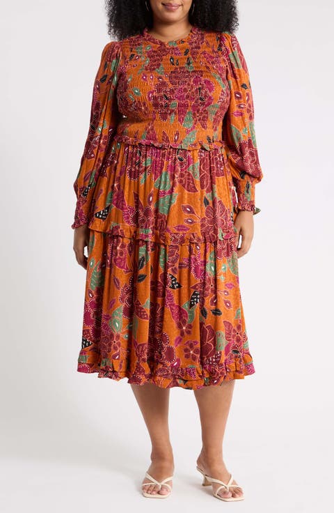 Marven Floral Smocked Midi Dress