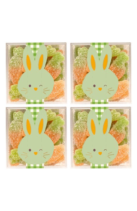Green Bunny Set of 4 Baby Carrots Candy Cubes