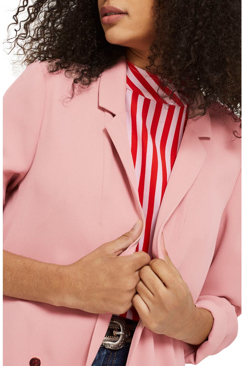 Ava Double Breasted Jacket, Alternate, color, BLUSH