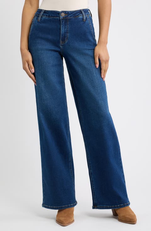 Bella Slanted Pocket Wide Leg Jeans