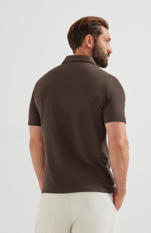 Brunello Cucinelli Piqué Polo Shirt In Brown