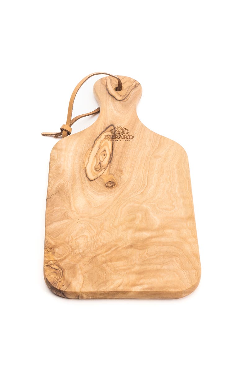 Berard Olivewood Handcrafted 10-Inch Cutting Board with Handle, Alternate, color, Brown