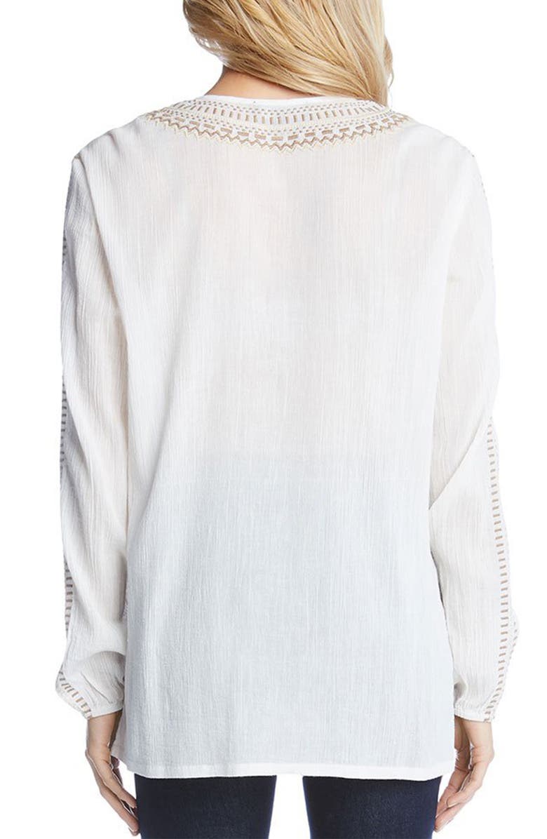 Karen Kane Embroidered Side Slit Tunic Top, Alternate, color,