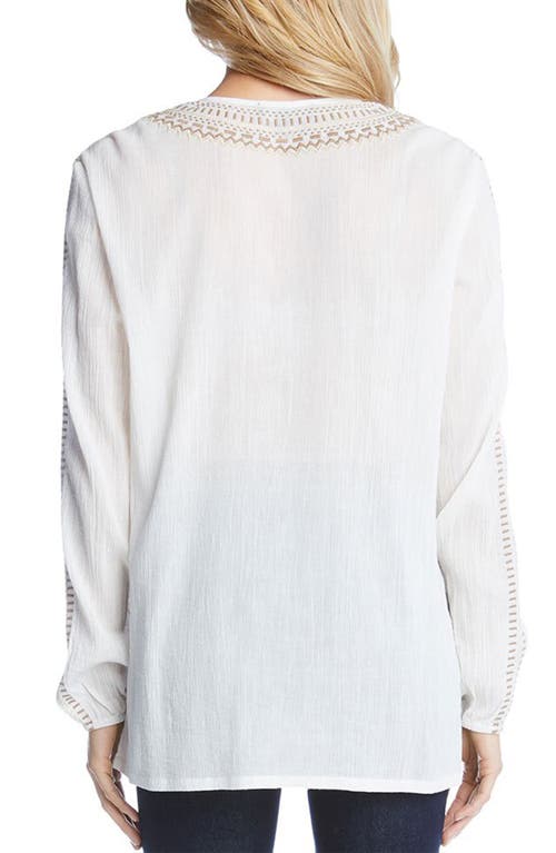 KAREN KANE KAREN KANE EMBROIDERED SIDE SLIT TUNIC TOP