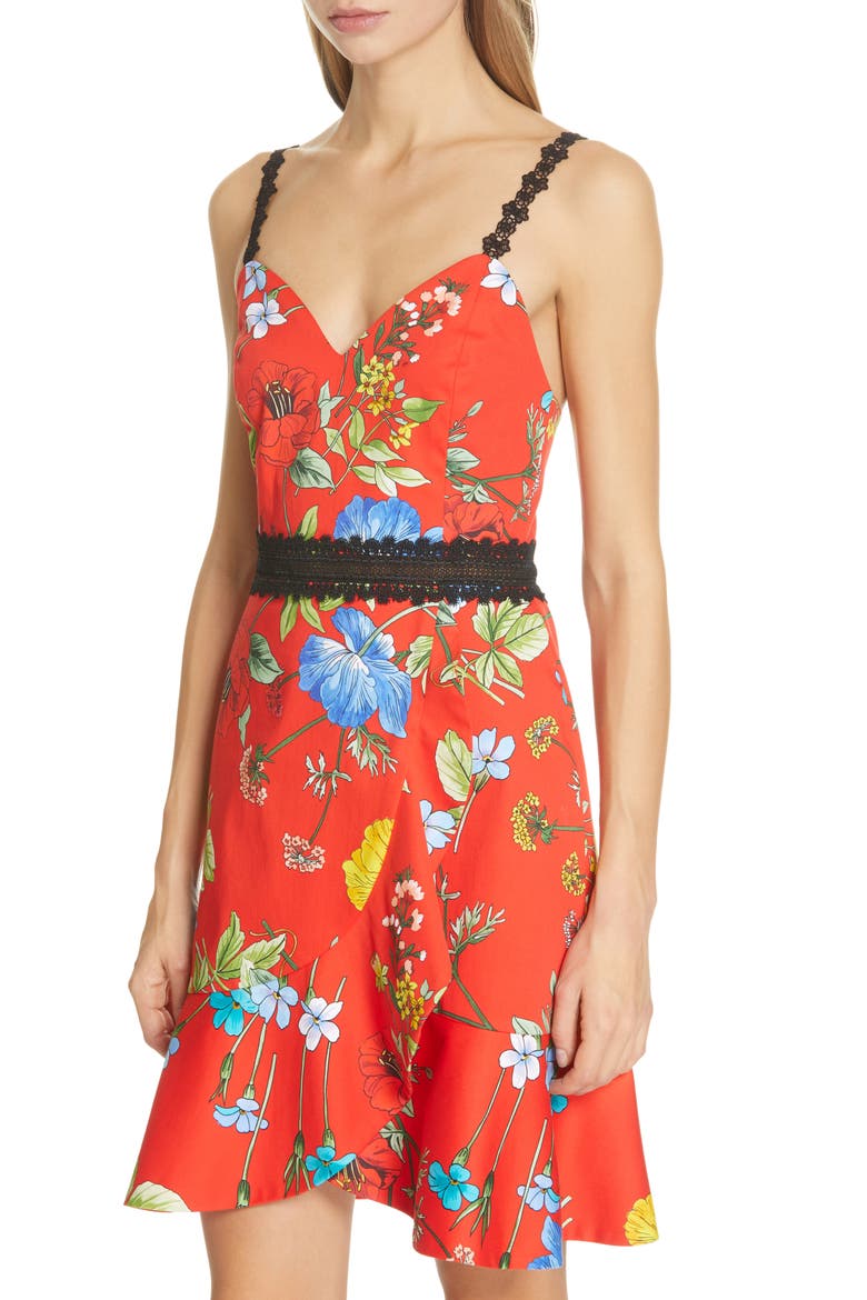Kirby Floral Tulip Hem Dress, Alternate, color, SEINE GARDEN STRP BT POPPY/ MT