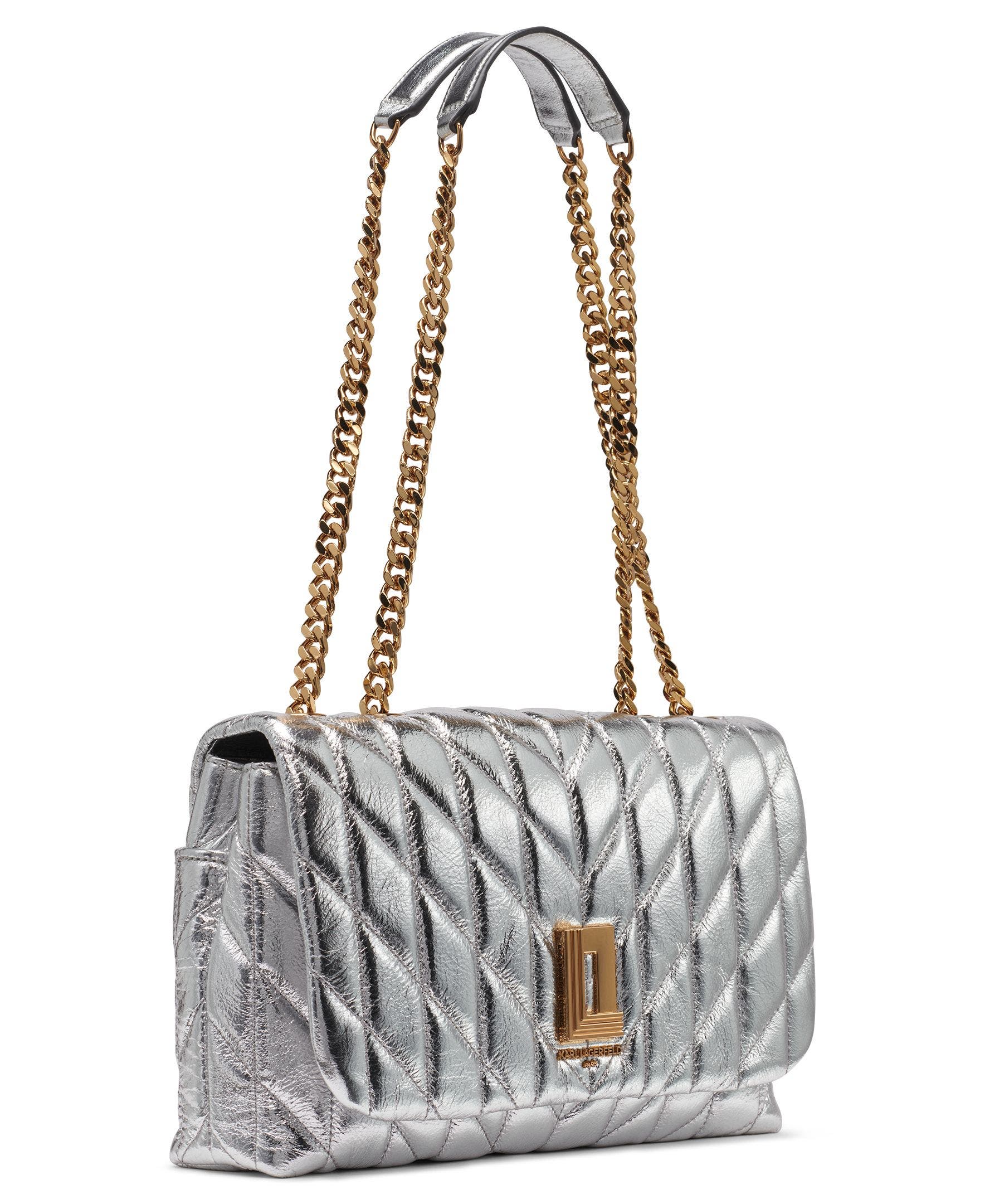 KARL LAGERFELD PARIS Lafayette Shoulder, Alternate, color, Silver