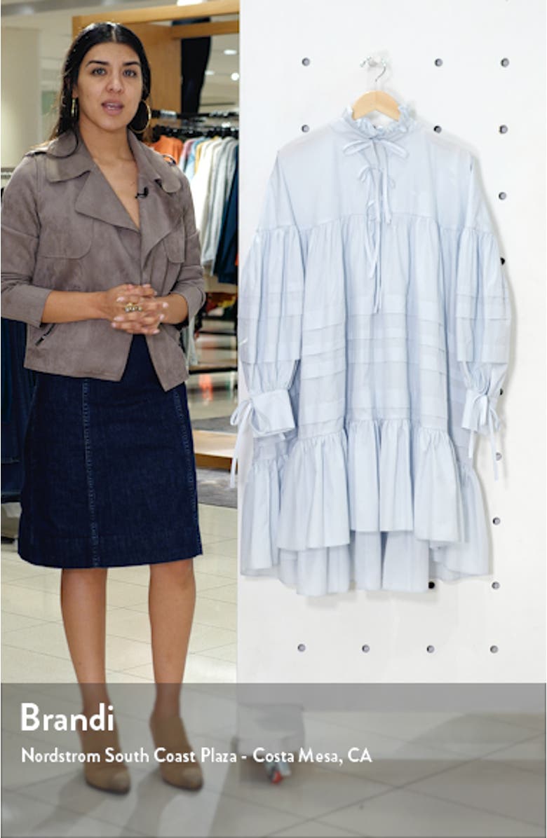 Macy Pleated Long Sleeve Shirtdress, sales video thumbnail