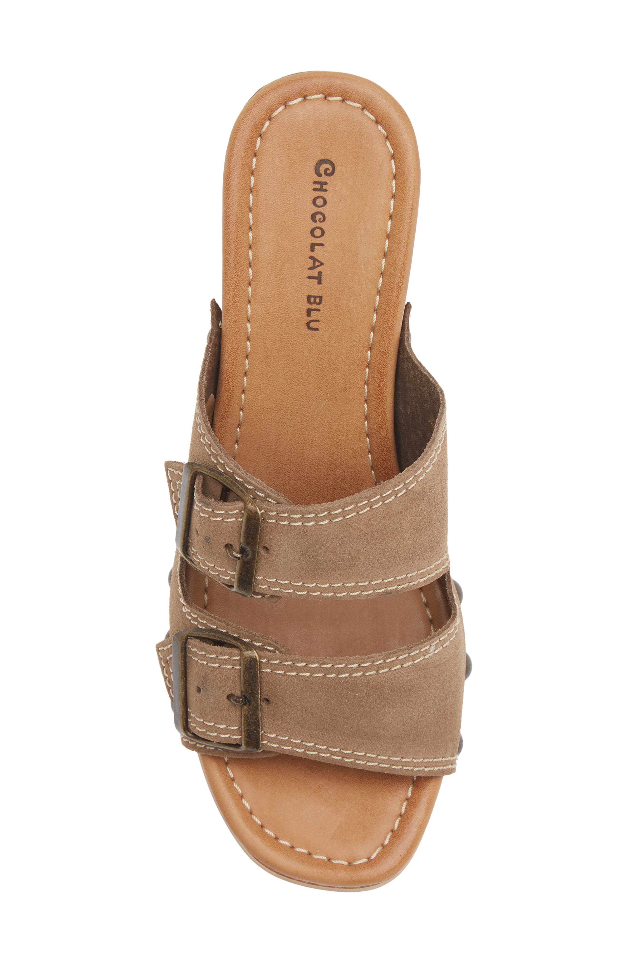Chocolat Blu Mega Platform Sandal, Alternate, color, Taupe Suede