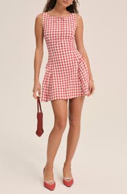 For Love & Lemons Scotch Bonnet Gingham Minidress