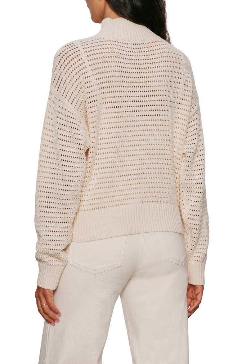 Open Stitch Half-Zip Cotton Blend Sweater, Alternate, color, COLLAGEN