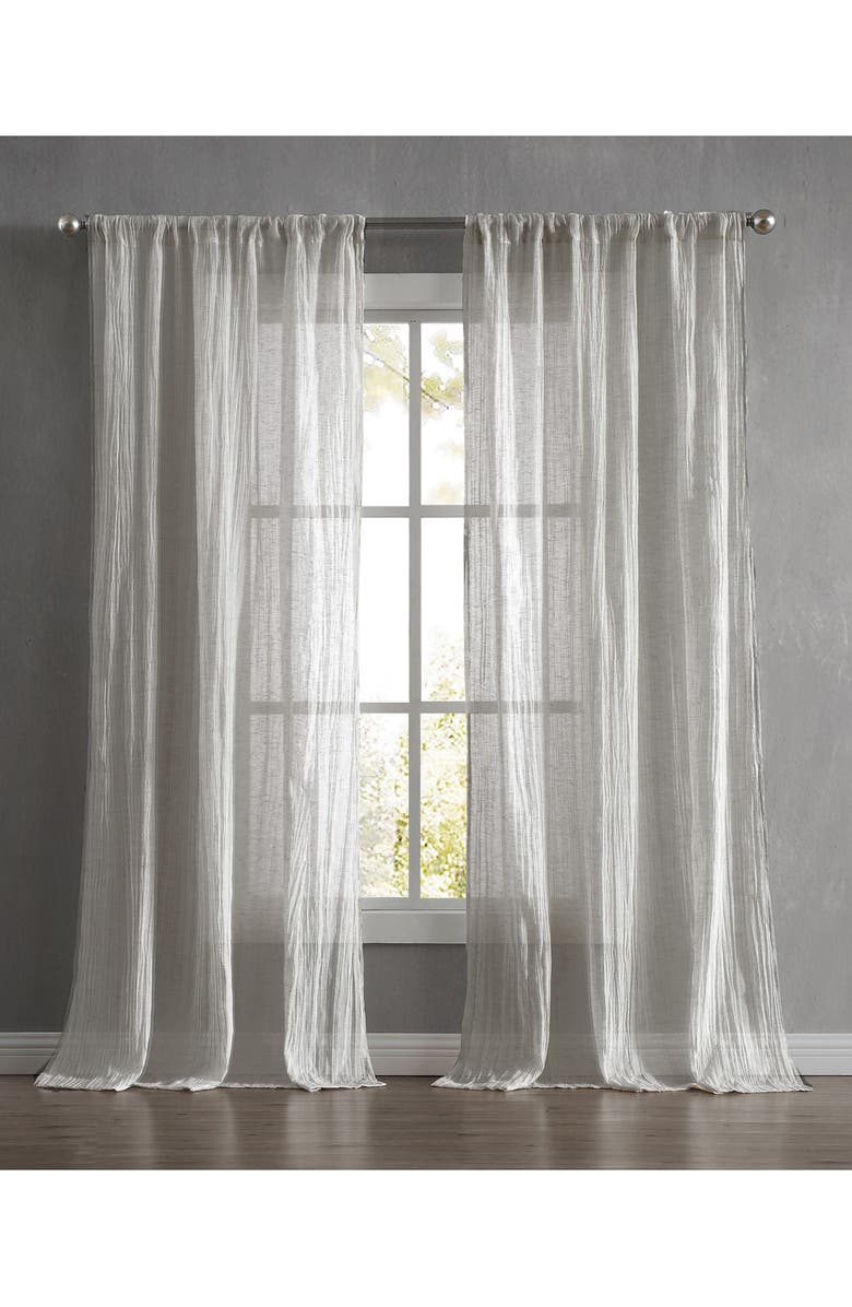 French Connection Charter Crushed Set of 2 Curtain Panels, Alternate, color, Light Grey