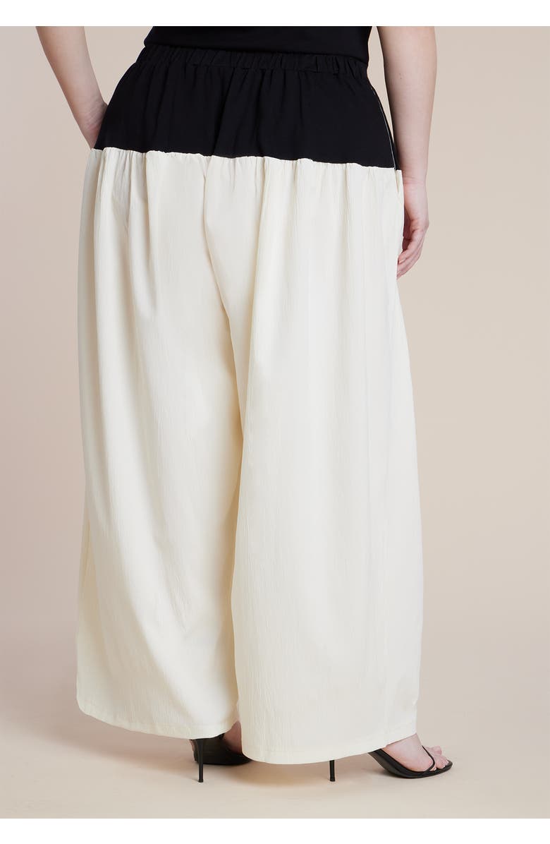 ELOQUII Colorblocked Wide Leg Pant, Alternate, color, Black And White