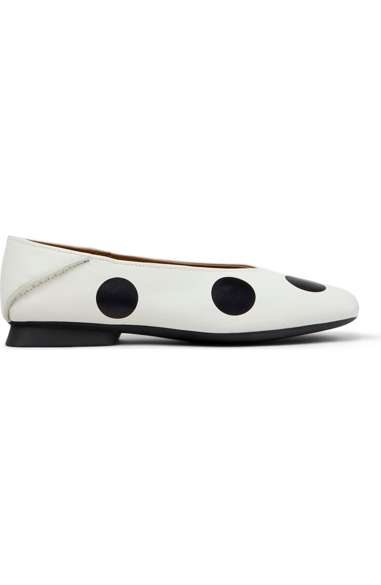 Camper Casi Myra Twins Polka Dot Ballerina Flat, Alternate, color, White Natural