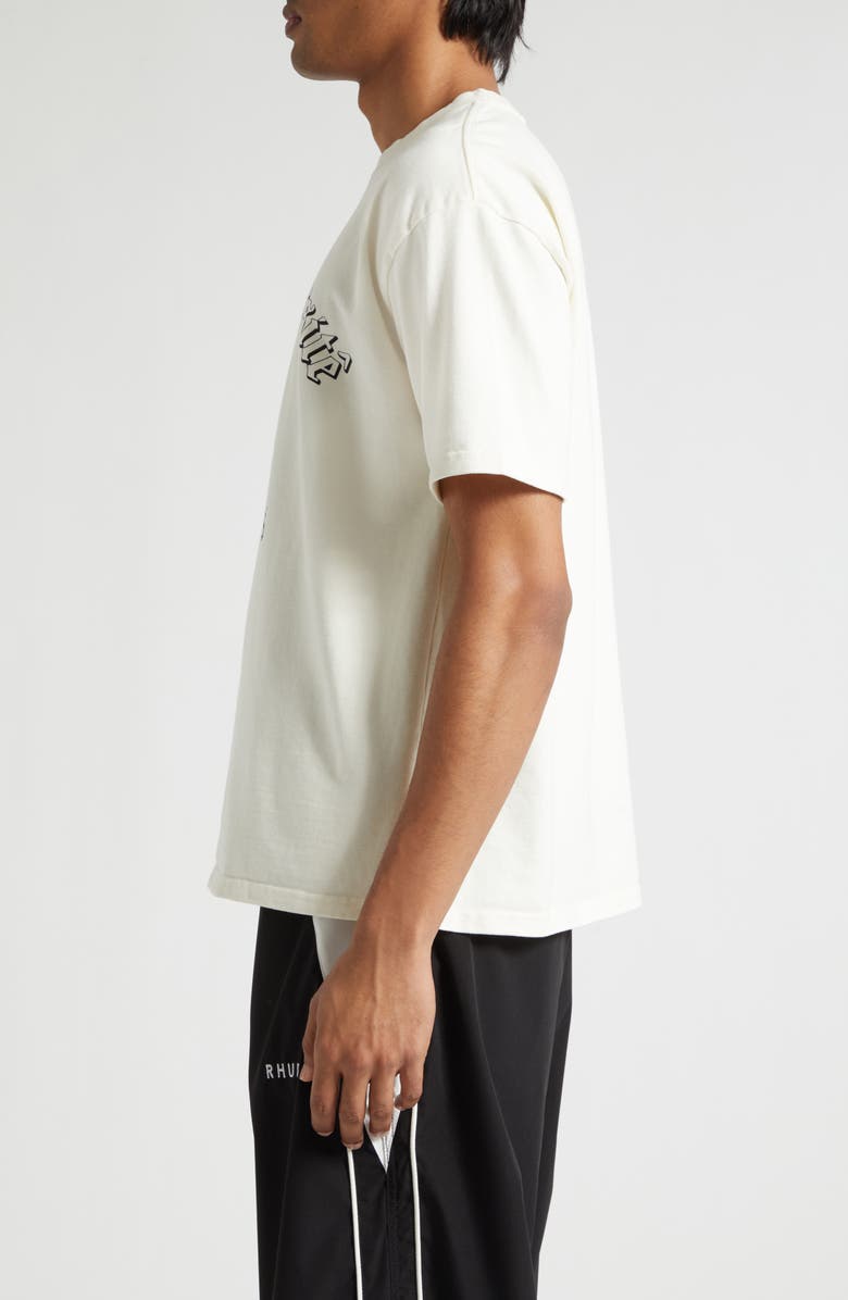 Rhude Collegiate Falcons Graphic T-Shirt, Alternate, color, Vintage White/ Black/ Green