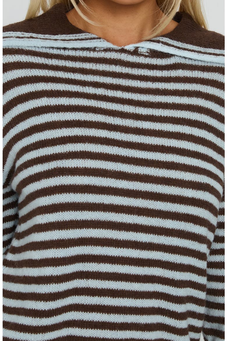 Moon Went Dark Sweater, Alternate, color, BLUE/ BROWN STRIPE