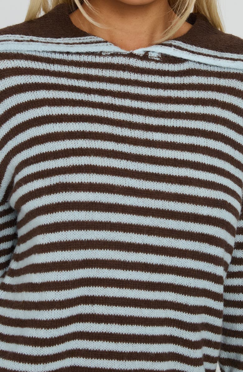 Princess Polly Moon Went Dark Sweater, Alternate, color, Blue/ Brown Stripe