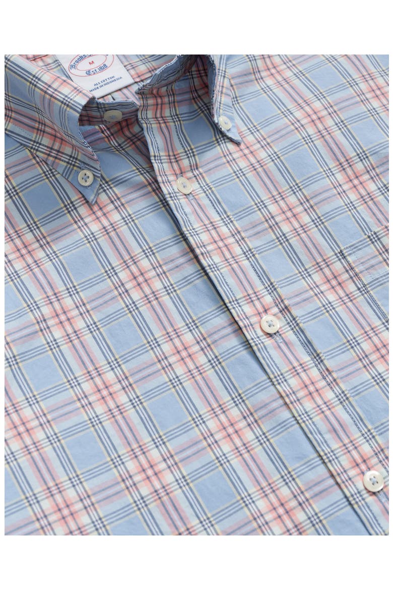 Friday Regular Fit Plaid Cotton Poplin Button-Down Shirt, Alternate, color, HYDRANGEA