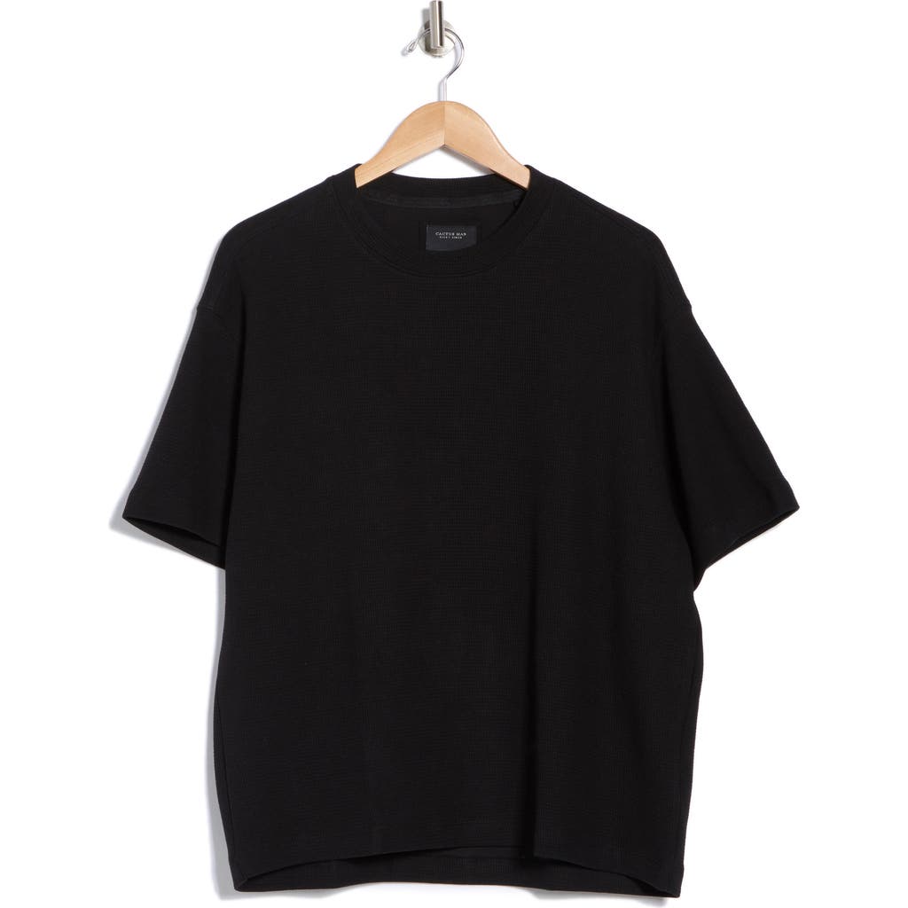 Shop Cactus Man Relaxed Fit Textured Crewneck T-shirt In Black