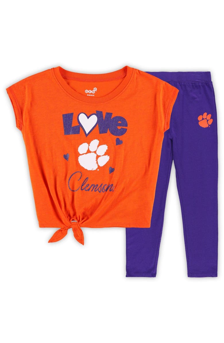 Outerstuff Toddler Orange/Purple Clemson Tigers Forever Love Team T-Shirt & Leggings Set, Main, color, Orange