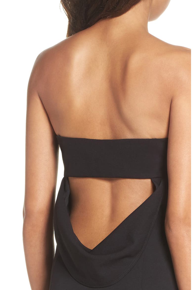 Mary Kate Strapless Cutout Back Gown, Alternate, color, BLACK