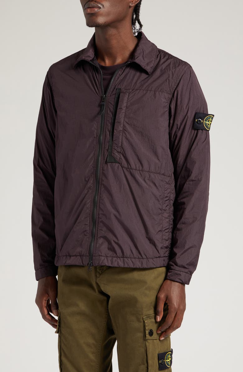 Stone Island Garment Dyed Crinkle Recycled Nylon Overshirt, Alternate, color, 