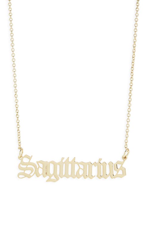 The Sis Kiss Zodiac Pendant Necklace In Gold