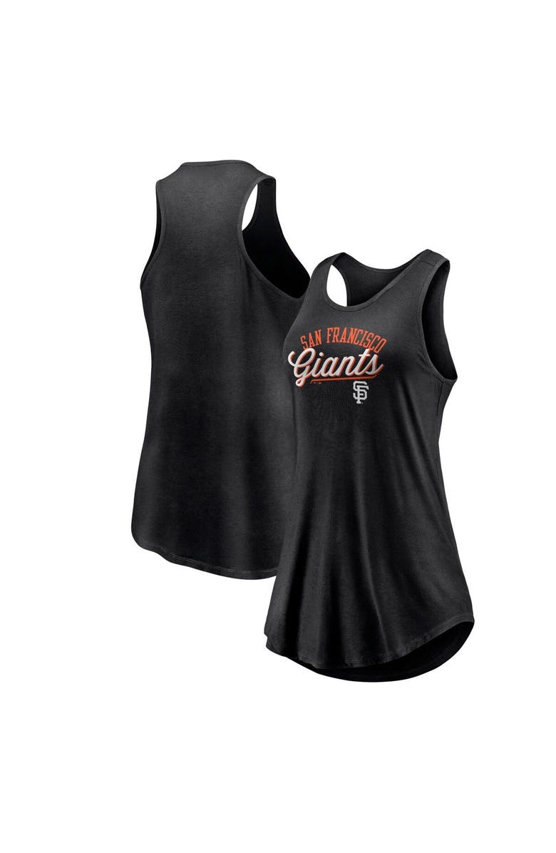 FANATICS Women's Fanatics Branded Black San Francisco Giants Simplicity Swing Racerback Scoop Neck Tank Top, Main, color, Black