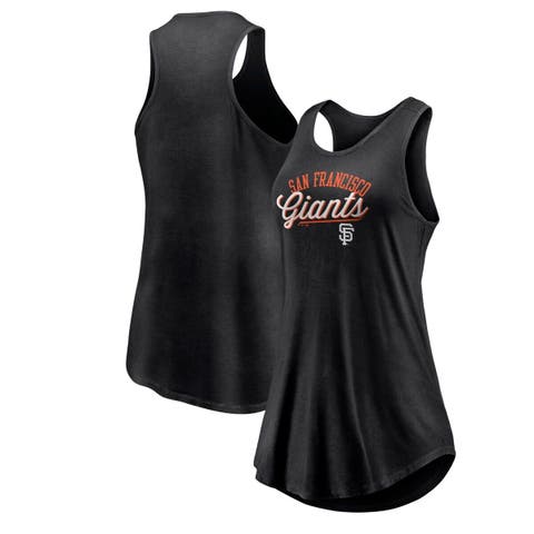 Women's Fanatics Branded Black San Francisco Giants Simplicity Swing Racerback Scoop Neck Tank Top