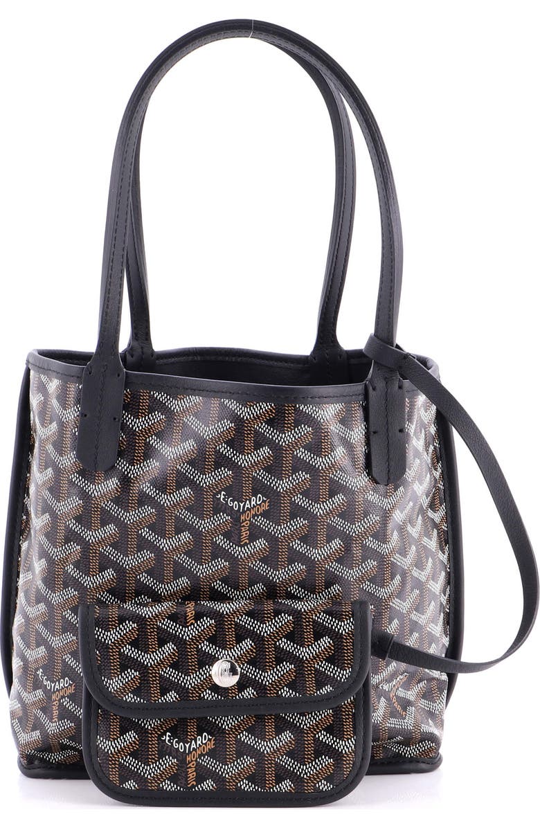 Pre-Owned Goyard Anjou Reversible Tote Coated Canvas Mini, Alternate, color, Black