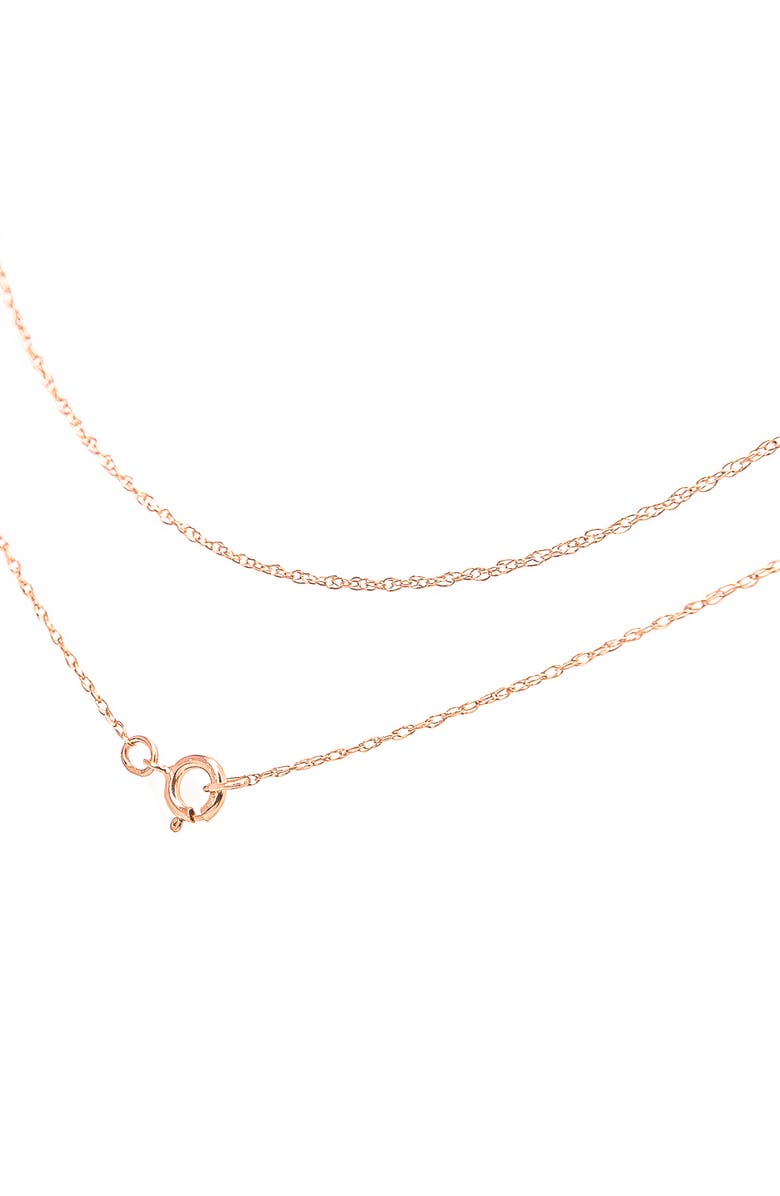 Haus of Brilliance 10K Gold 1/2 mm Slender & Dainty Fine Rope Chain Necklace, Alternate, color, Rose