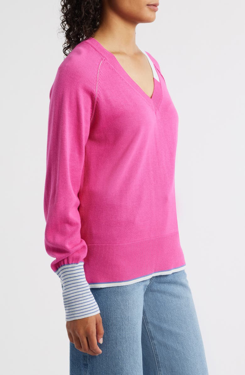 Hatley Cary V-Neck Sweater, Alternate, color, Pink