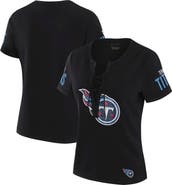 WEAR by Erin Andrews Women's WEAR by Erin Andrews x Gracie Hunt Black Tennessee Titans Draft Me Lace-Up T-Shirt