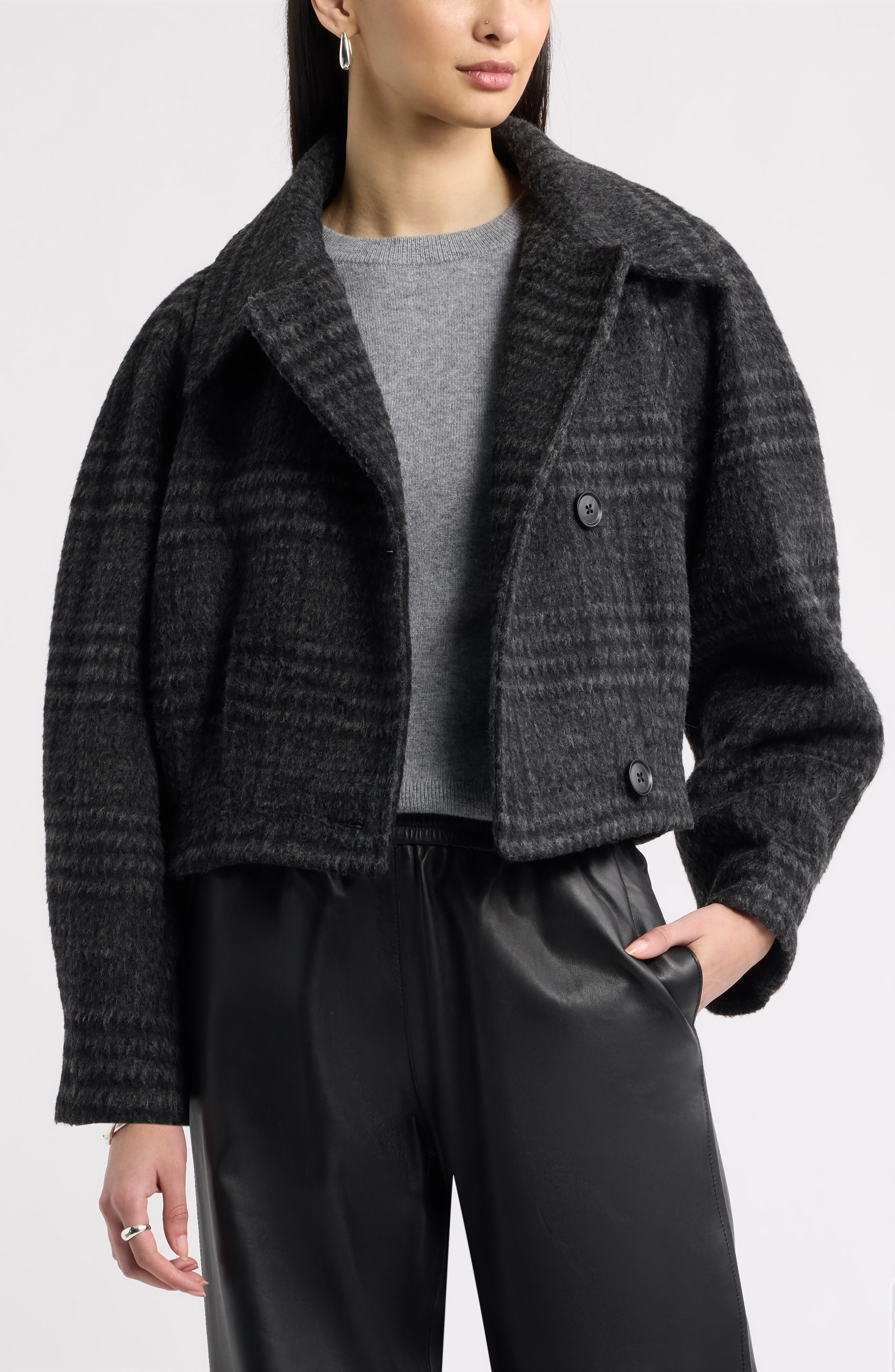 selected BLACK- GREY MAUDE PLAID