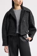 Nordstrom Plaid Cropped Pleated Jacket