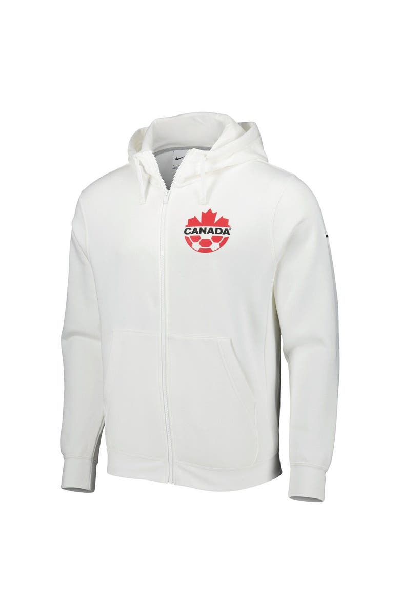 Nike Men's Nike White Canada Soccer Club Fleece Full-Zip Hoodie, Alternate, color, White