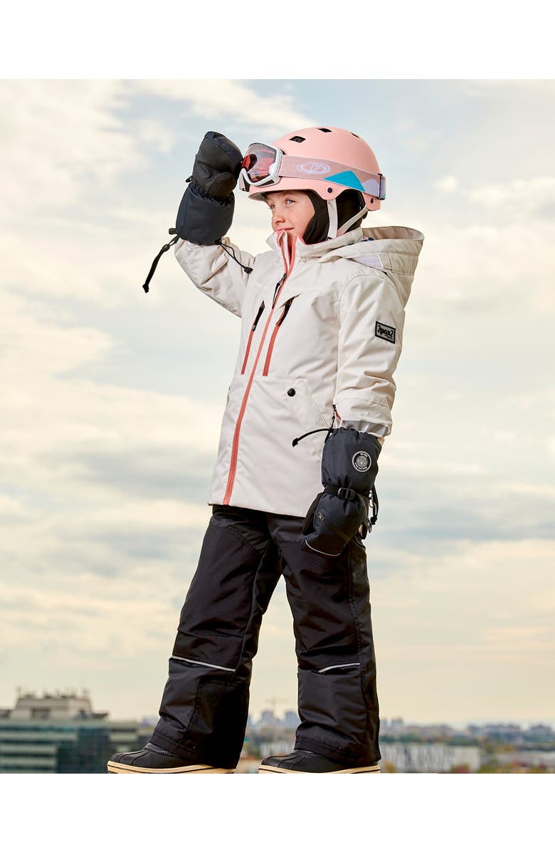 Deux par Deux Big Girl's Two Piece Technical Snowsuit Off White With Black, Alternate, color,