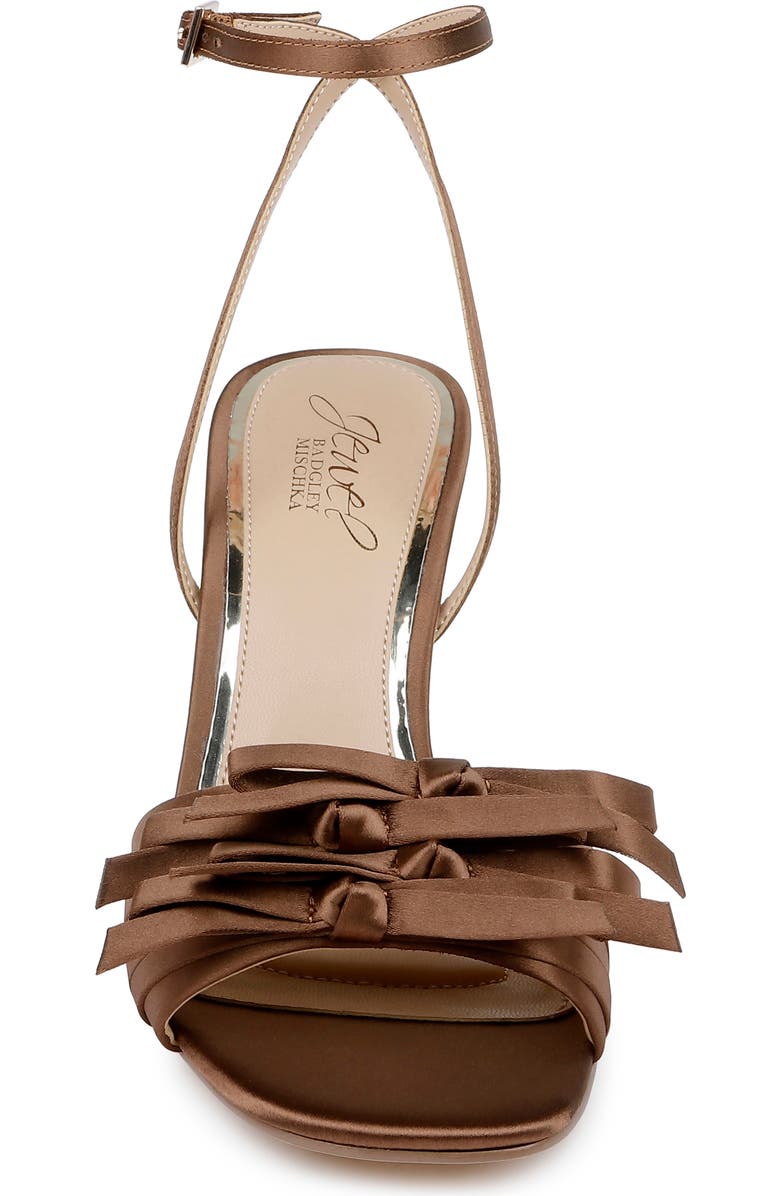 Jewel Badgley Mischka Flory Ankle Strap Sandal, Alternate, color, Chocolate Satin